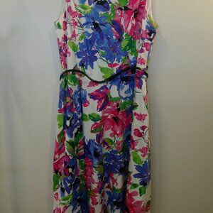 Kasper Sleeveless Bright Floral Dress 16